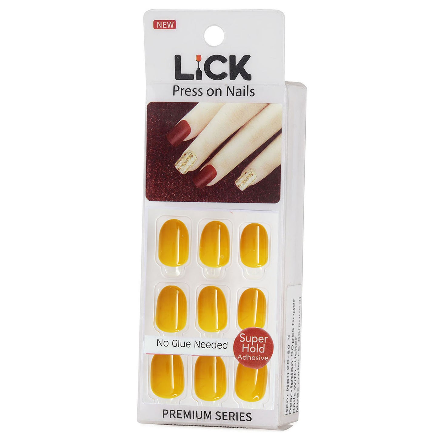 LICK NAILS Mustard Yellow Shade Press on Nails