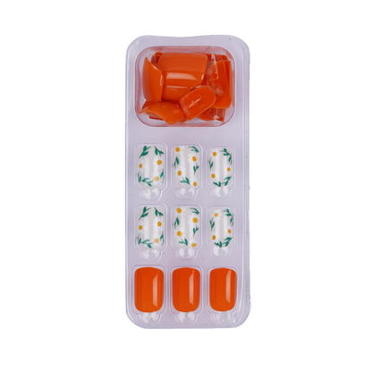 LICK NAILS Sleek  Perfect Orange Glossy French Press On Nails