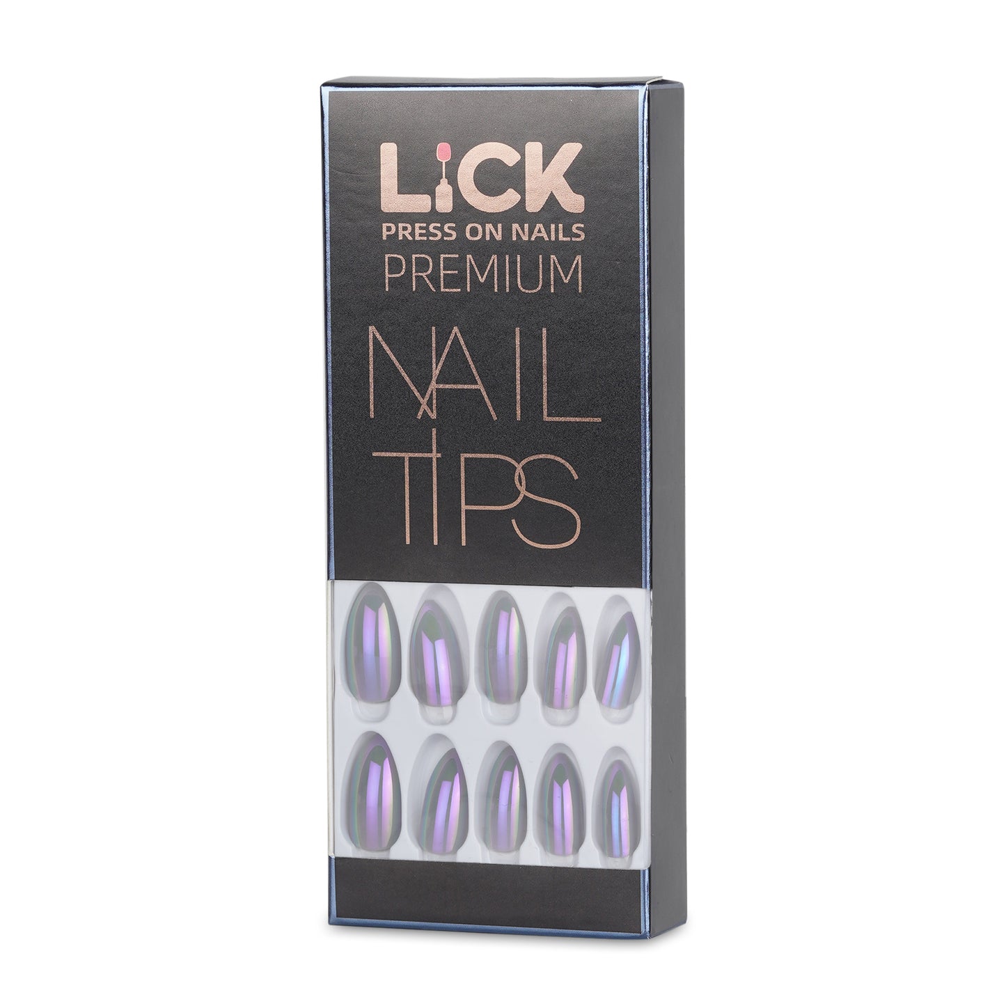 LICK NAILS Chrome Purple Shade Mirror Finish Press On Nails