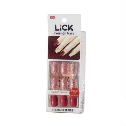 LICK NAILS Glossy Finish Mauve Pink Press On Nails
