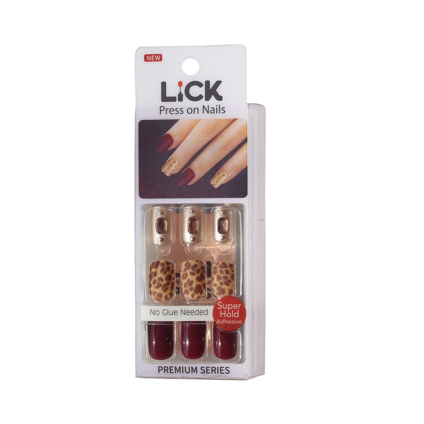 LICK NAILS Deep Wine With stud Design Press on Nails