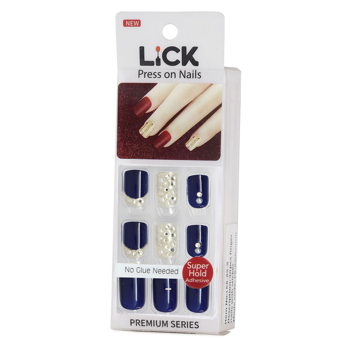 LICK NAILS Classic Nude With Pearls Press on Nails
