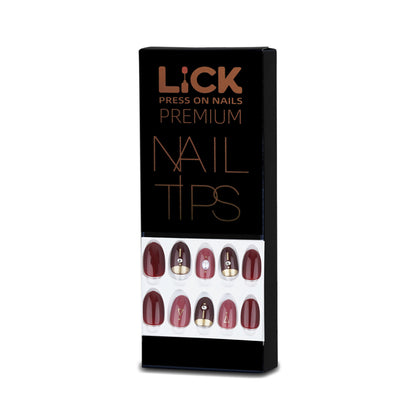 LICK NAILS Oval Shape pink chromatic  Press On Nails