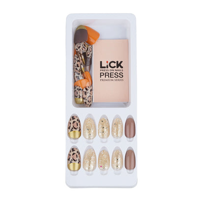 LICK NAILS Almond Pink Square Press On Nails