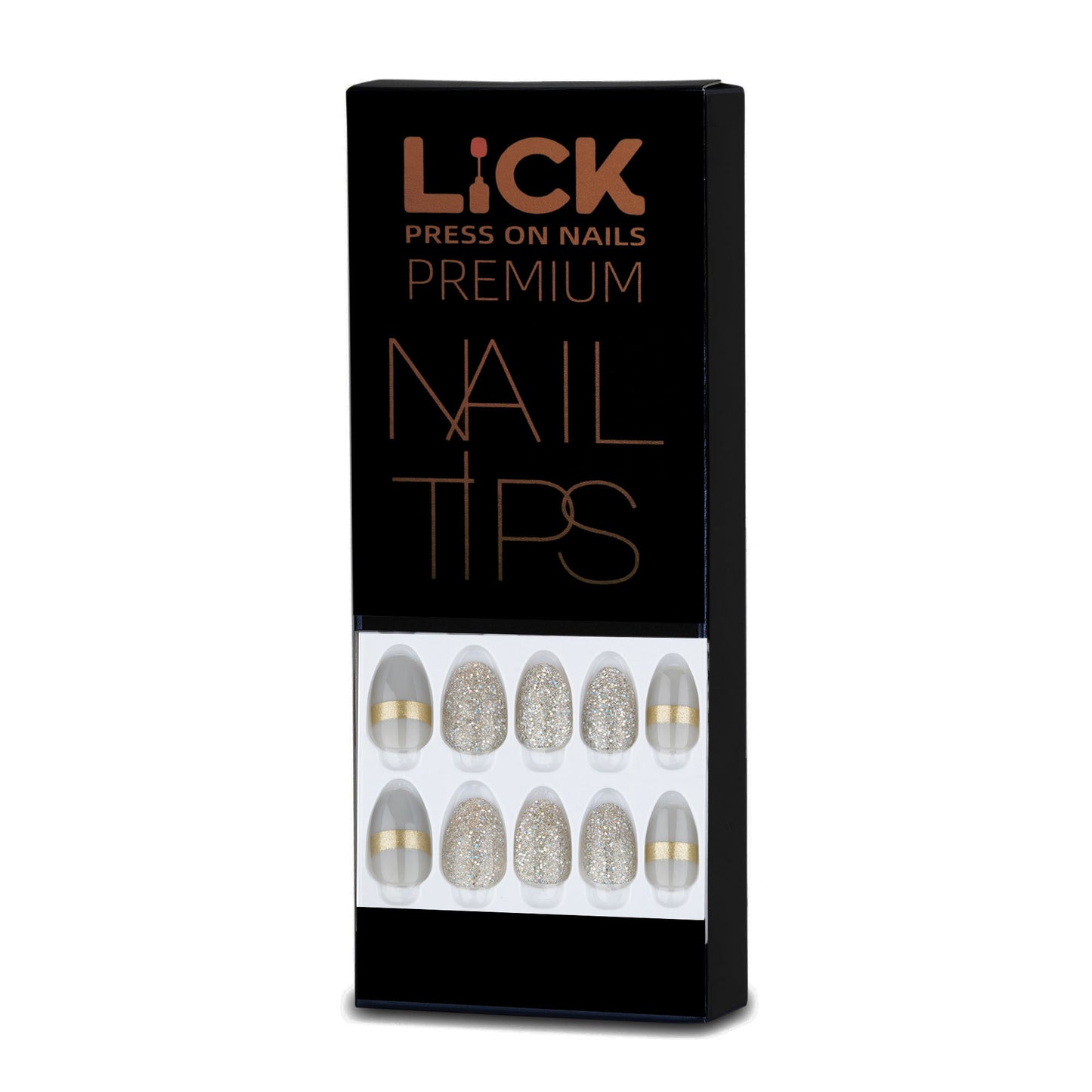 LICK NAILS Chocolate Brown Square Press On Nails