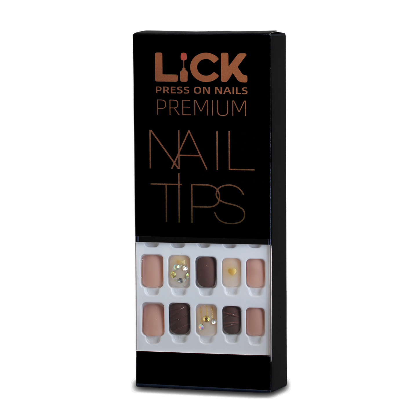 LICK NAILS Oval Shape  Grey Shade Press On Nails