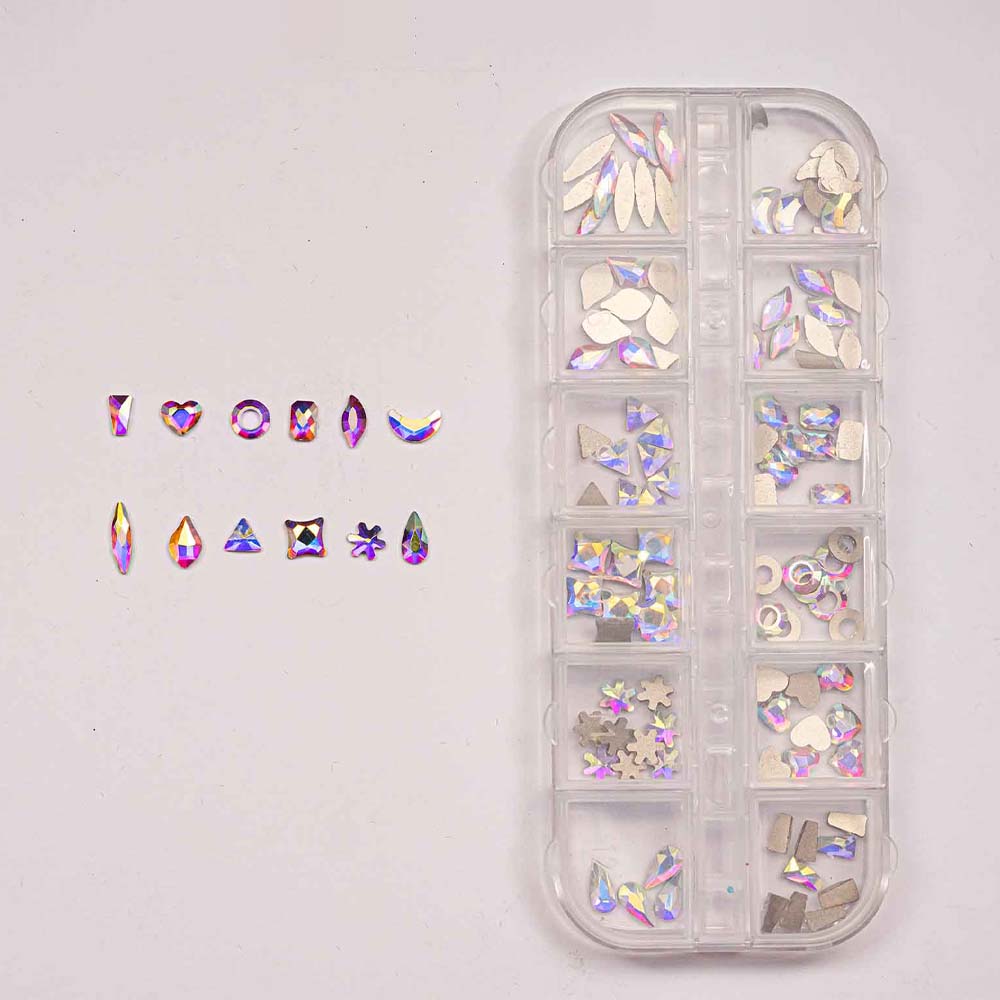 Lick Nails Rhine Stones multiple shape 12 Grid 10pcs
