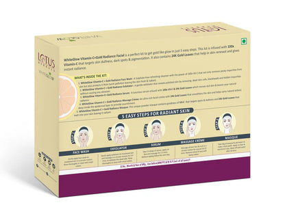 Lotus Herbal WhiteGlow Vitamin C + Gold Radiance Facial Kit (4 in 1)