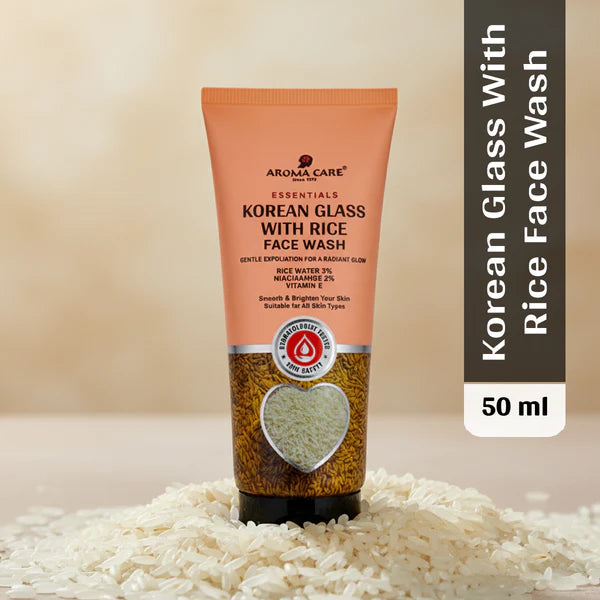 AROMA CARE KOREAN GLASS WITH RICE FACE WASH 50ML