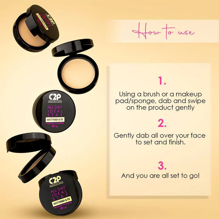 C2P PROFESSIONAL MAKEUP (All Day Ideal Stay Matte Finish & Fix Compact )
