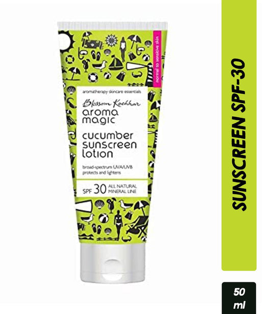 Aroma Magic Cucumber Sunscreen Lotion SPF 30 UVA/UVB All Natural Mineral Line