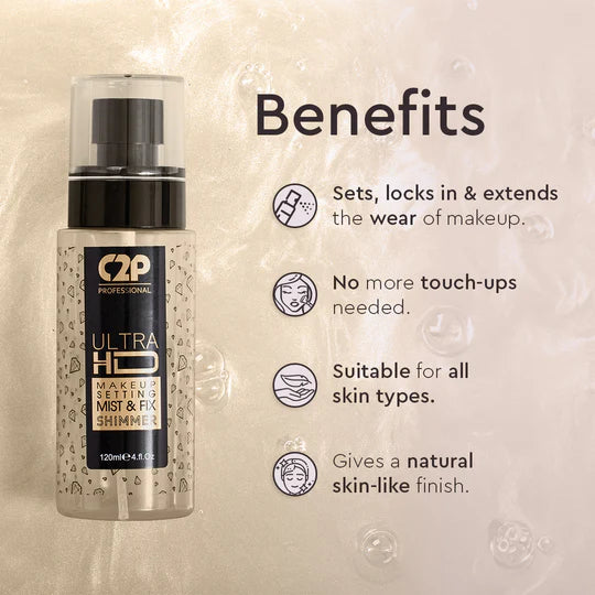 C2P ULTRA HD MAKEUP SETTING MIST & FIX  SHIMMER
