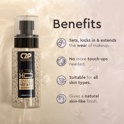 C2P ULTRA HD MAKEUP SETTING MIST & FIX  SHIMMER