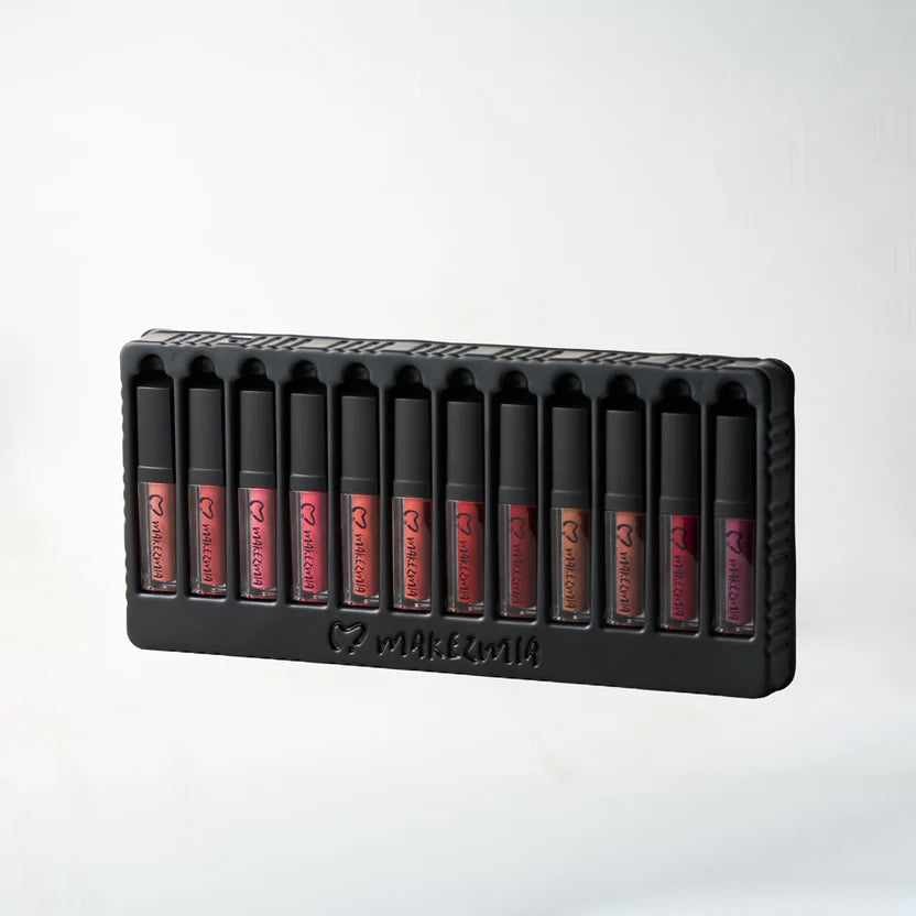 MAKEZMIA "JUST A KISS" LIQUID LIPSET OF 12 PC SET