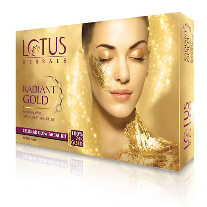 Lotus Herbals Radiant Gold Cellular Glow Facial Kit 4 in 1 |