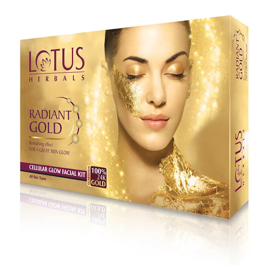 Lotus Herbals Radiant Gold Cellular Glow Facial Kit 4 in 1 |