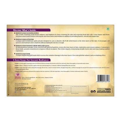 Lotus Herbals Radiant Gold Cellular Glow Facial Kit 4 in 1 |
