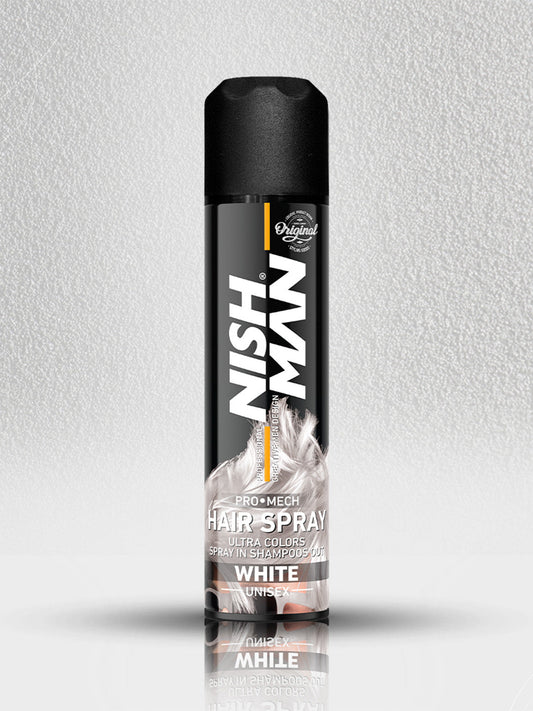 Nishman Hair Color Spray - Ash Grey (White) | 150 ML