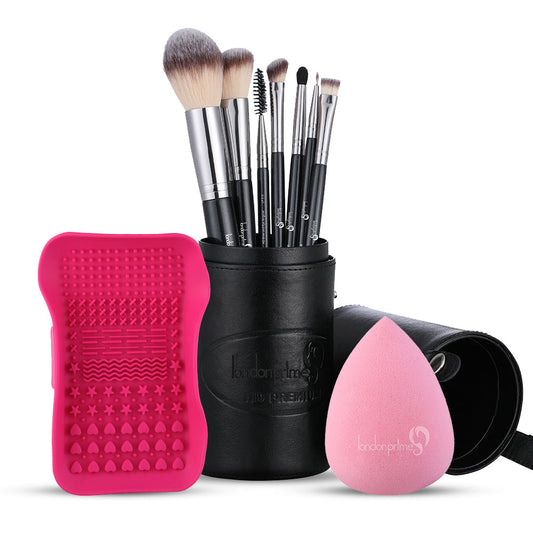 London Prime 7 Pcs Makeup Brush Set - Beauty Blender - Brush cleaner Combo 3